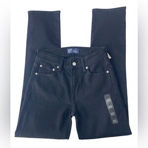 Gap Denim Classic Straight Black Jeans Stretch 5 Pocket Woman's 2 / 26R NWT